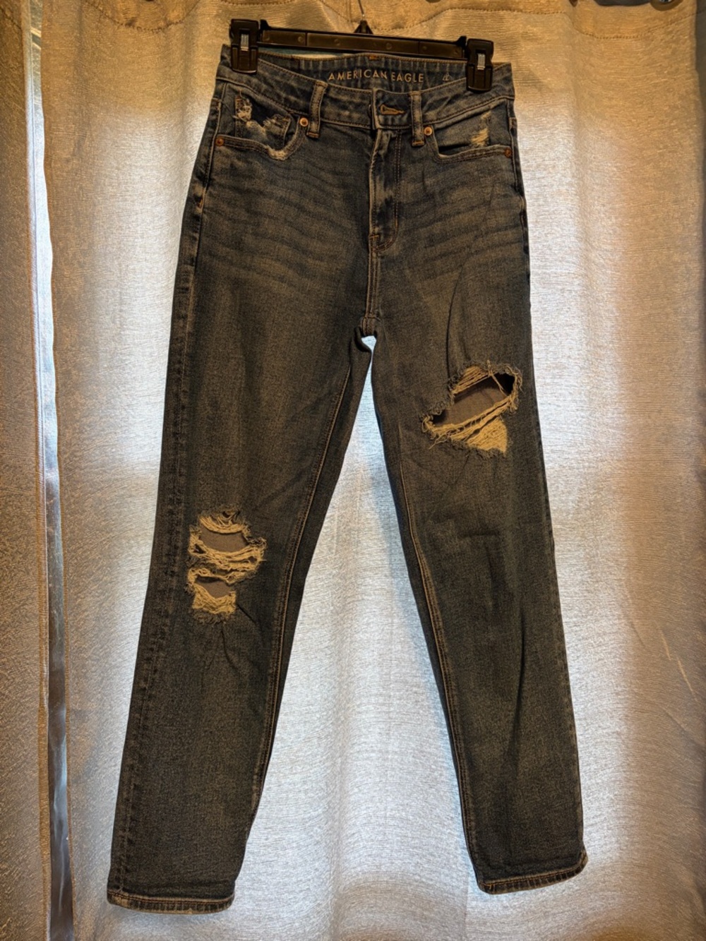 American Eagle Outfitters Distressed Dark Blue Skinny Jeans